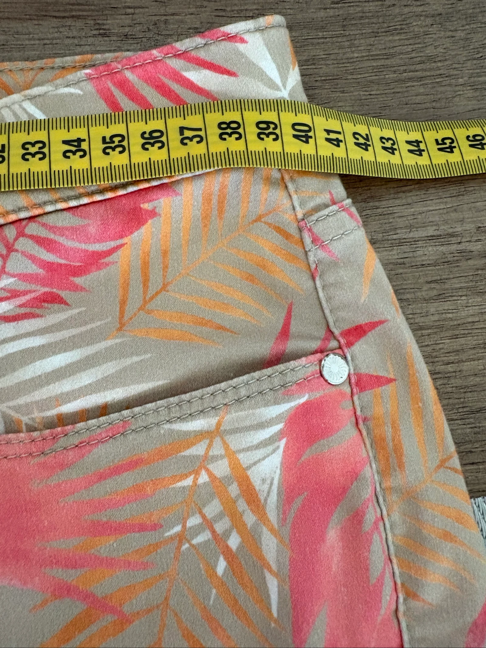 BRAX Feel Good Mary S taupe palm tree print pink/orange pants - 38 (FR40) – photo 5